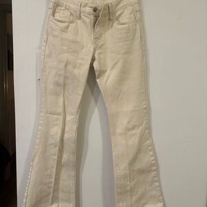Cream Flared Jeans